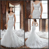 Mermaid Lace Bridal Gowns Sheer V-Neck Beads Wedding Dresses Y21512