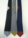 Satin Background Triangle Design Woven Silk Logo Neckties