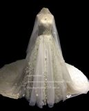 Aoliweiya Princess Green Trim Lace Wedding Dress