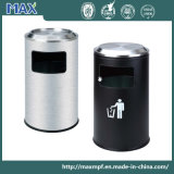 Round Side Half Hooded Open Waste Bin with Ashtray