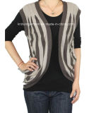 Ladies Knitted Round Neck Cardigan Sweater for Casual (12AW-073)