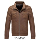 Men's PU Leaterr Quilted jacket (15-M066)
