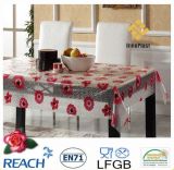 PVC Transparent Printed Tablecloth Plastic Tablecloth in Roll