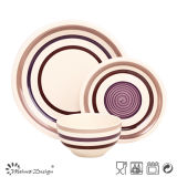 18PCS High Quality Handpainted Brown Ceramic Dinner Set