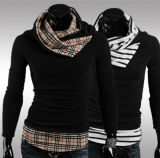 New Design Fashion Slim Fit Heaps Collar Casual Black Pullover Knitted Men's Sweater