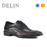 Promotion Men Leather Footwear Quality Woven Dress Shoes for Men
