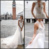 Sleeveless Wedding Dress Chiffon Lace Bridal Wedding Gown Ld15262