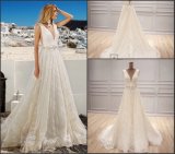 Sleeves Bridal Formal Gowns Grid Lace Wedding Dress 2018 S201737