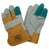 Reinforcement Cow Split Leather Working Safety Gloves