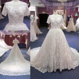 Custom Heavy Beading Crystal Ball Gown Wedding Dress Long Train