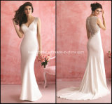 V-Neck Bridal Gowns Mermaid White Applique New Wedding Dresses Y2035