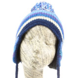 Multi Stripe Knit POM POM Beanie Winter Ski Warm Hat