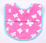 Factory OEM Produce Customized Logo Printed Cotton Terry Pink Baby Saliva Towel