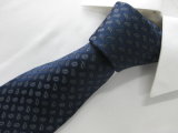 Classic Blue Dotty Design Men's Fashion Woven Silk Neckties