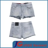 Women Denim Hot Cuffed Jean Shorts (JC6043)
