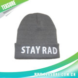 Unisex Cuffed Knitted Winter Hat/Cap with 3D Embroidery (050)