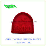 New Design Red Jacquard Winter Knit Hat