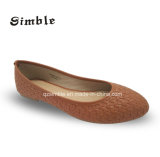Ladies Traditional Flat Ballerina Shoes with Grid Upper Pattern Upper