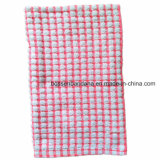 Factory OEM Produce Custom Checks Stripes Jacquard Terry Pink Tea Towel Kitchen Towel Cotton