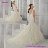 Attractive Lace Appliques Mermaid Wedding Dress with Multi Layers Skirt