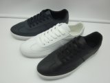 Fashion White PU Casual Lace up Rubber Shoes for Adults Fron China Factory