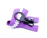 Vislon Zipper with Violet Tape and Triangle Teeth/Fancy Puller with Black/Top Quality