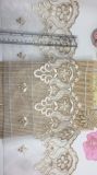 New Design Factory Stock Wholesale 19.5cm Width Embroidery Organza Net Lace Trim Mesh Lace for Garments & Home Textiles & Curtains Accessories