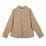100% Cotton Boys Clothes Check with Long Sleeve