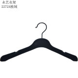 Brand Logo Printed Black Plastic Velvet Hanger