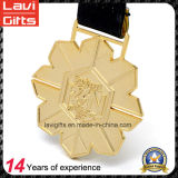 Custom Gold Metal Snowflakes Shape Sprot Medal