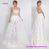 3D Flowers with Crystals Wedding Dress