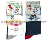 Cotton Christmas Socks with Snow Man Design