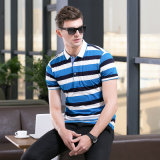 New Brand Design Mecerized Cotton Men Striped Short Sleeve Polo Shirt Slim Fit Tee Tops Men Casual Clothing