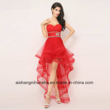 High Low Crystal Homecoming Gowns Sweetheart Strapless Prom Dresses