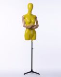 High Quality Plastic Bright Yellow Female Mannequin (Half Body, Active Arms)