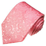 New Design Pink Colour Turkey Flower Pattern Men's Woven Silk Neckties