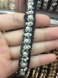 Beads Metal Chain Lace Trim Sewing Apparel Decoration Cotton Fabric