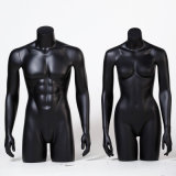 Matte Black Half Body Male Mannequin for Sale