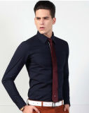 Men's Black Slim Fit Long- Sleeve Cotton Shirt