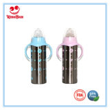 Straight Stainless Steel Baby Bottle with Soft Soother