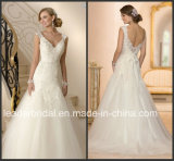 Cap Sleeves Bridal Wedding Gown Vestidos Lace Wedding Dress L15353