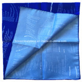 Chinese Factory OEM Produce Customized Logo Printed Blue Satin Big Head Bandanas