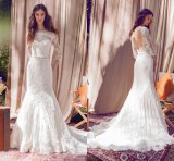 3/4 Sleeves Lace Bridal Dress Mermaid Lace Wedding Dress Lb1812