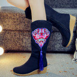 Women' Fashion Boots Embroidery Shoes Footwear Chinese Traditional Style