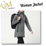 Custom Women Middle Long Gray Waterproof Wind Coat Jacket