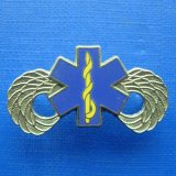 Gold Plating Badge with Printing Blue Color (GZHY-BADGE-019)