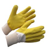 Cotton Coated Yellow Latex Heavy Duty Work Gloves