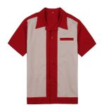 2017hot Sale Design 60s Clothing Turn-Down Collar Casual Bowling Shirts