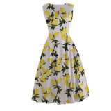 Floral Print Frida Lemon Sleeveless Casual Fancy Dresses for Girls