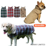 Grid Fashion Outdoor Pet Clothes Reversible Dog Waterproof Coat